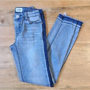 Hudson Girls Skinny Jeans Raw Hem Side Stripe 14